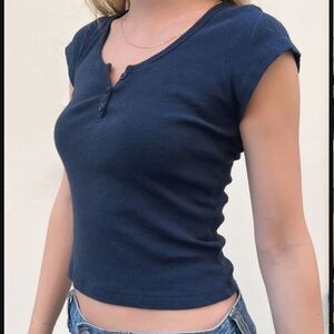 🧵Navy Blue Zelly Brandy Top